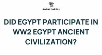Unraveling Egypt’s Role in World War II: A Forgotten Chapter